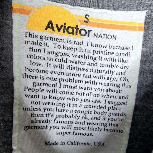 Aviator Nation Smiley Face Crew Neck Sweater Size Small - Picture 6 of 8